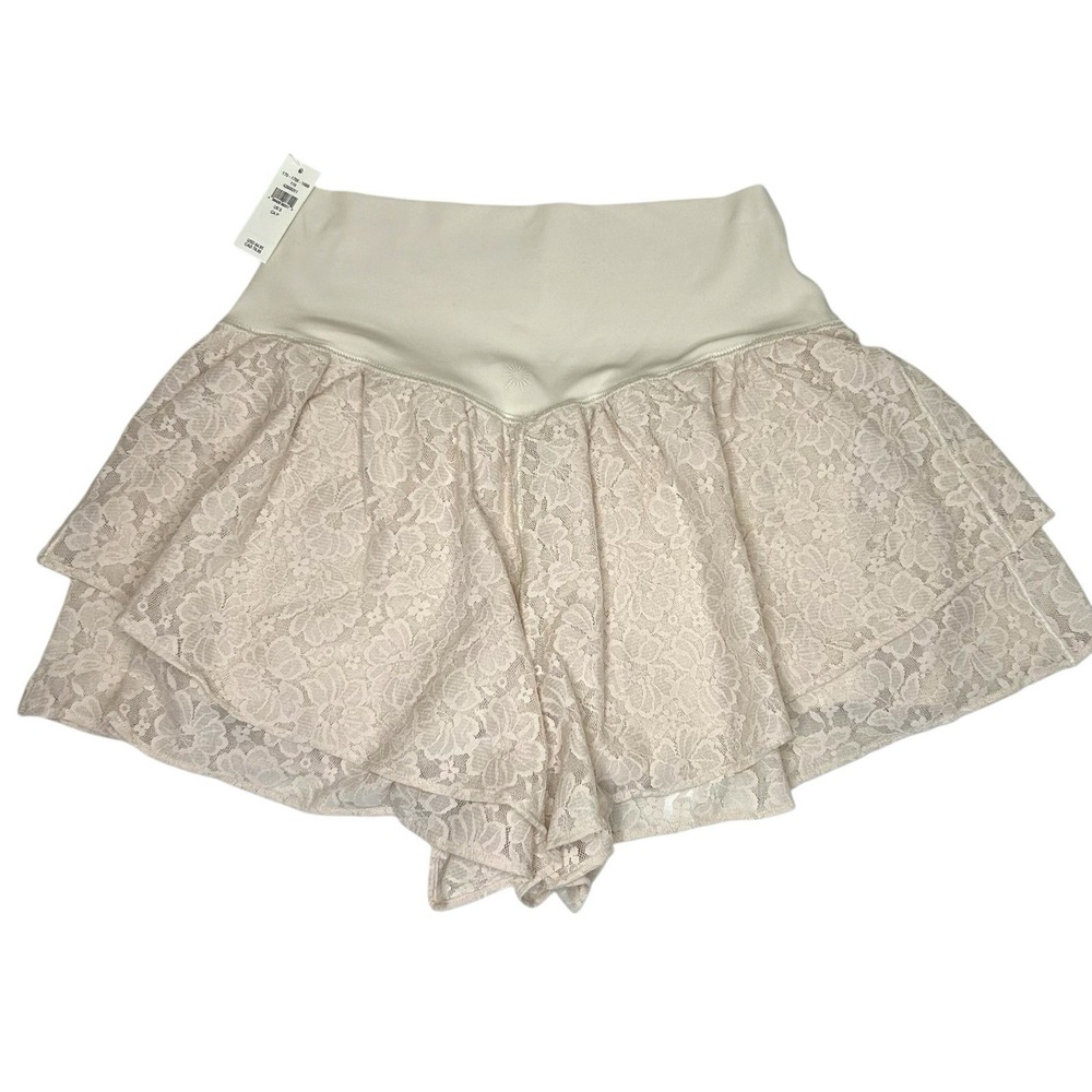Aerie AEO Real Me Cake Batter Cream Layered Lace Flowy Shorts Small NWT Coquette - Picture 12 of 13